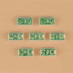 United States dollar bills in various denominations custom-printed tile - Custom 3D Printed Miniature Accessory Parts Pieces for Brick Block Figures