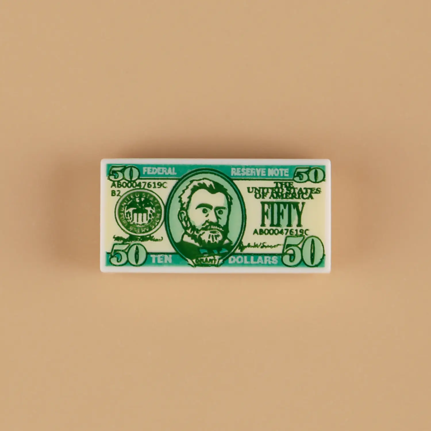 Custom Piece Miniature – United States fifty-dollar bill custom-printed tile – 3D Print for LEGO minifigure