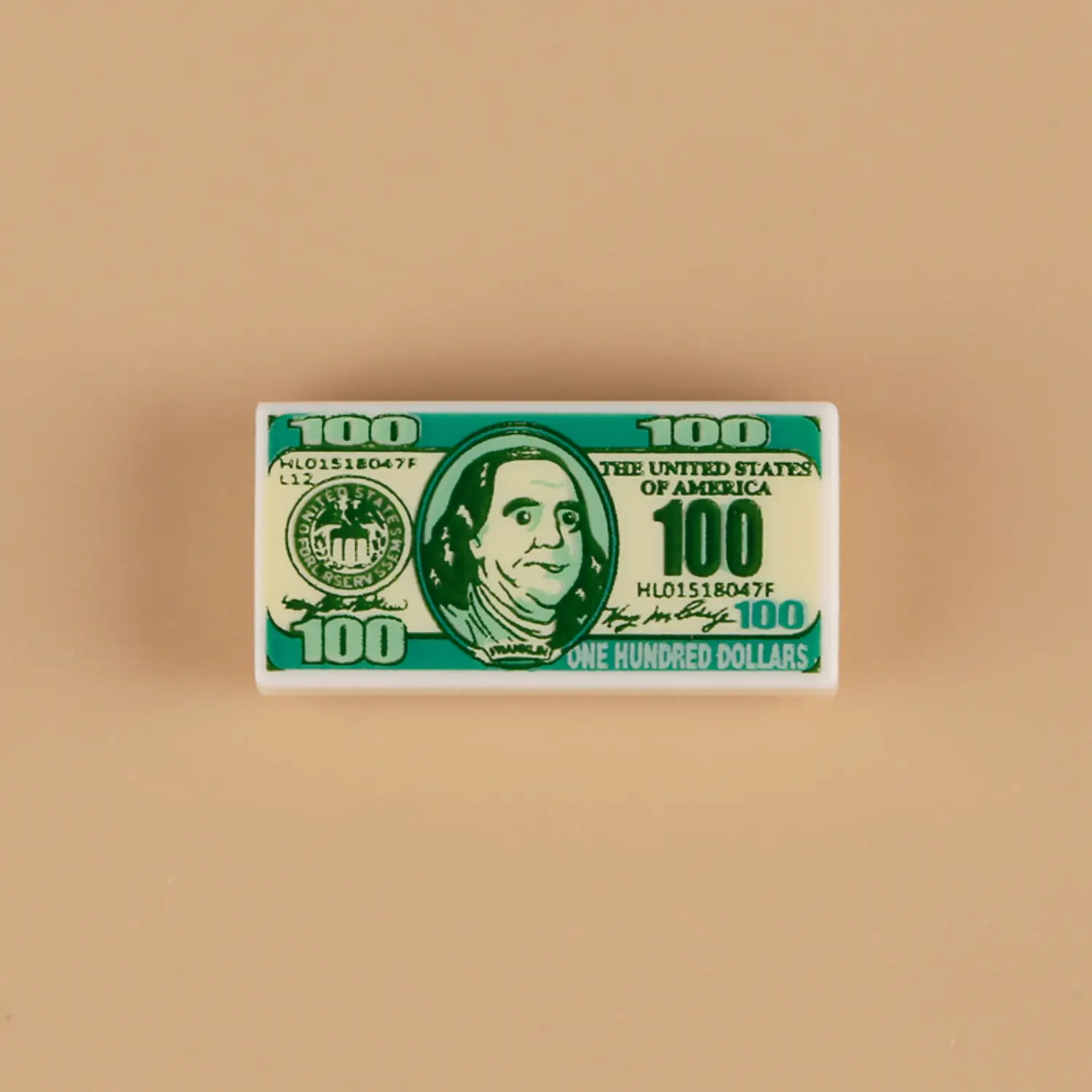 Custom Piece Miniature – United States one-hundred-dollar bill custom-printed tile – 3D Print for LEGO minifigure Custom Piece Miniature – United States one-hundred-dollar bill custom-printed tile – 3D Print for LEGO minifigure