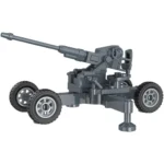 World War II German 88 mm field gun FlaK 36 or FlaK 37 model dark grey - Custom 3D Printed Miniature Accessory Parts Pieces for Brick Block Figures