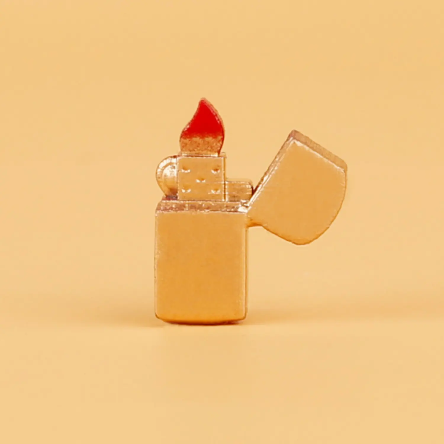 Custom Piece Miniature – Zippo windproof lighter gold – 3D Print for LEGO Minifigure