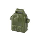 military radio communications backpack molded in an olive green color - Custom 3D Printed Miniature Accessory Parts Pieces for Brick Block Figures