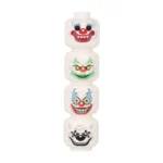 four heads features a variety of different faces for evil, scary, or killer clowns for Halloween - Custom 3D Printed Miniature Accessory Parts Pieces for Brick Block Figures