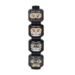 Heads (4-Pack) Masked Faces for Ninjas, Thieves & Special Forces for Halloween - Custom 3D Printed Miniature Accessory Parts Pieces for Brick Block Figures
