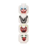 four heads features a variety of faces for scary or evil clowns for Halloween - Custom 3D Printed Miniature Accessory Parts Pieces for Brick Block Figures