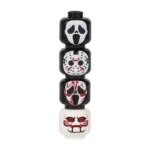 four heads with the masks of iconic villains for Halloween - Custom 3D Printed Miniature Accessory Parts Pieces for Brick Block Figures