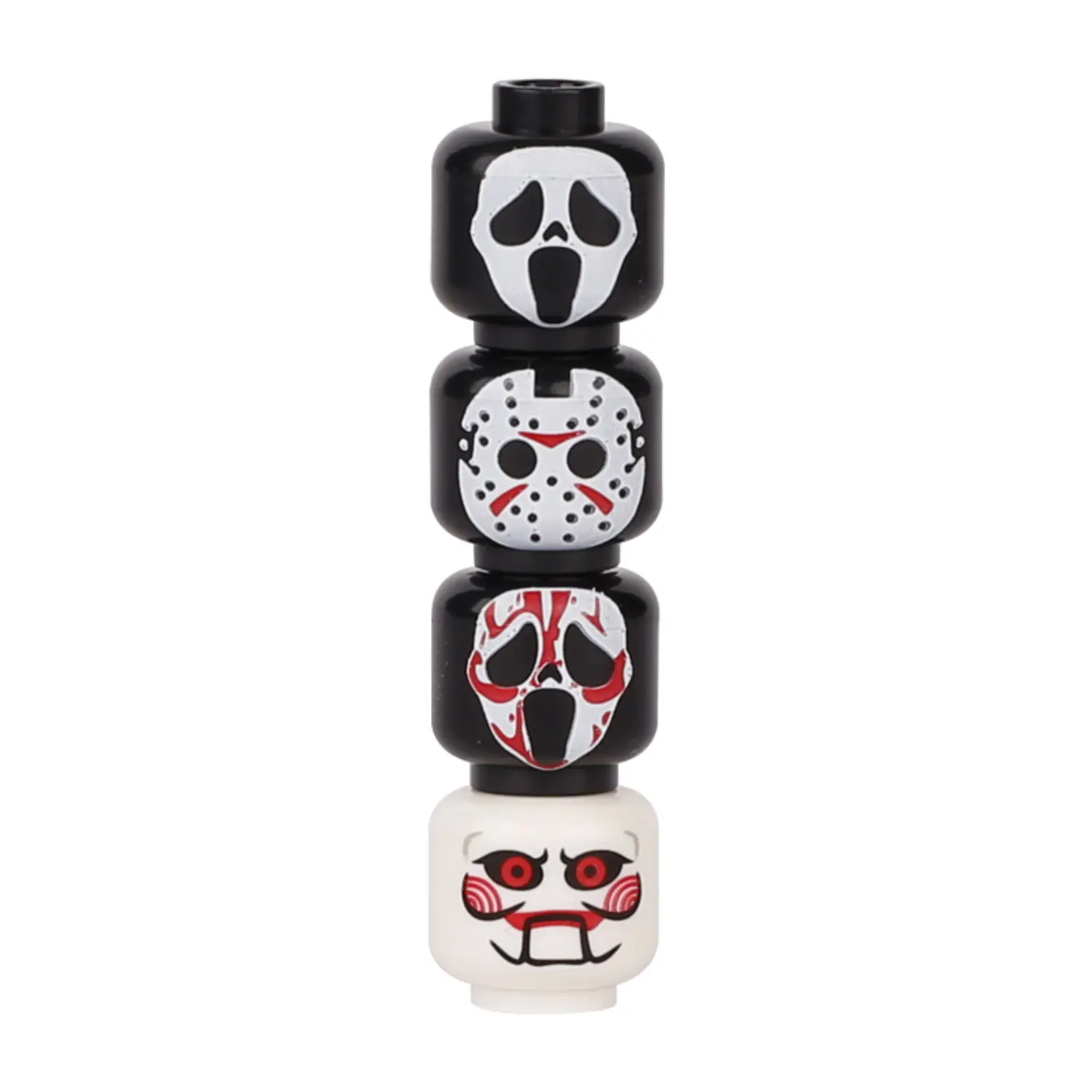 Custom Piece Miniature – four heads with the masks of iconic villains – 3D Print for LEGO minifigure Custom Piece Miniature – four heads with the masks of iconic villains – 3D Print for LEGO minifigure