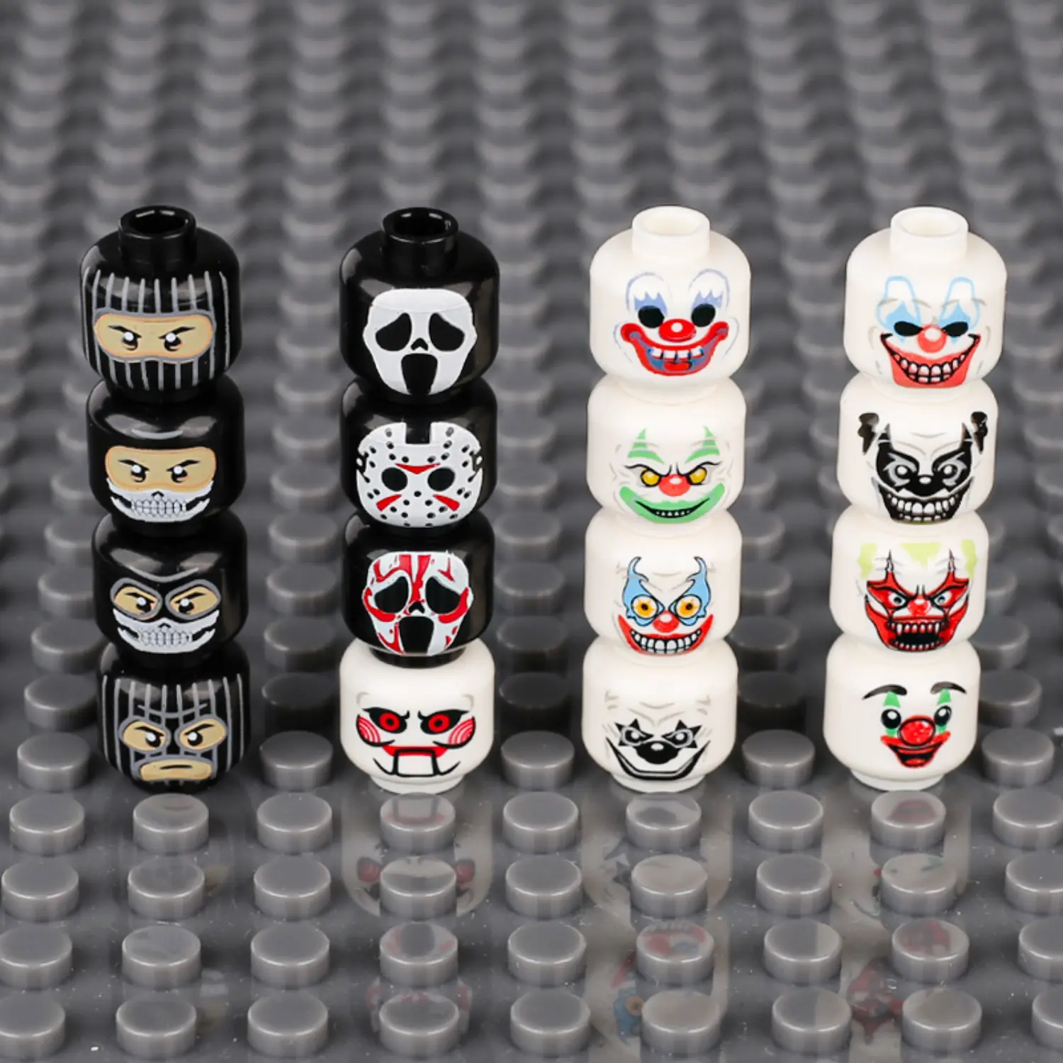 Custom Piece Miniature – heads for Halloween – 3D Print for LEGO minifigure on the LEGO base Custom Piece Miniature – heads for Halloween – 3D Print for LEGO minifigure on the LEGO base