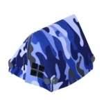 large A-frame tent printed with a modern blue camouflage camouflage pattern - Custom 3D Printed Miniature Accessory Parts Pieces for Brick Block Figures