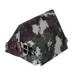 large A-frame tent printed with a modern multi-terrain winter or alpine camouflage pattern - Custom 3D Printed Miniature Accessory Parts Pieces for Brick Block Figures