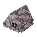 large A-frame tent printed with a modern urban or mountain camouflage pattern - Custom 3D Printed Miniature Accessory Parts Pieces for Brick Block Figures