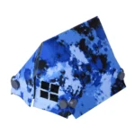 large A-frame tent printed with a stylized blue camouflage camouflage pattern - Custom 3D Printed Miniature Accessory Parts Pieces for Brick Block Figures