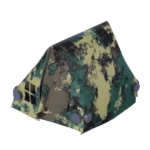large A-frame tent printed with a stylized woodland camouflage pattern - Custom 3D Printed Miniature Accessory Parts Pieces for Brick Block Figures