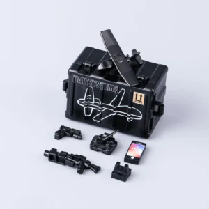 Custom Piece Miniature – military UAV (Unmanned Aerial Vehicle) system fixed-wing attack or reconnaissance drone, all in a stealthy black color – 3D Print for LEGO minifigure