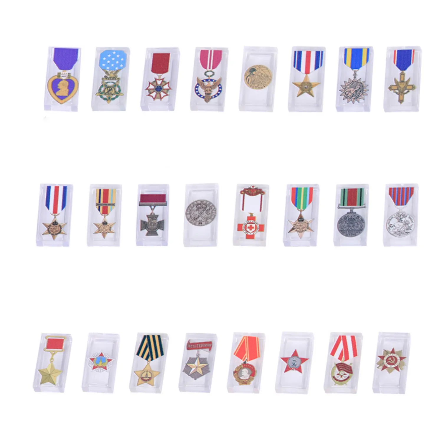 Custom Piece Miniature – military medals from World War II United States, Great Britain and the Commonwealth, and the Soviet Union – 3D Print for LEGO minifigure Custom Piece Miniature – military medals from World War II United States, Great Britain and the Commonwealth, and the Soviet Union – 3D Print for LEGO minifigure
