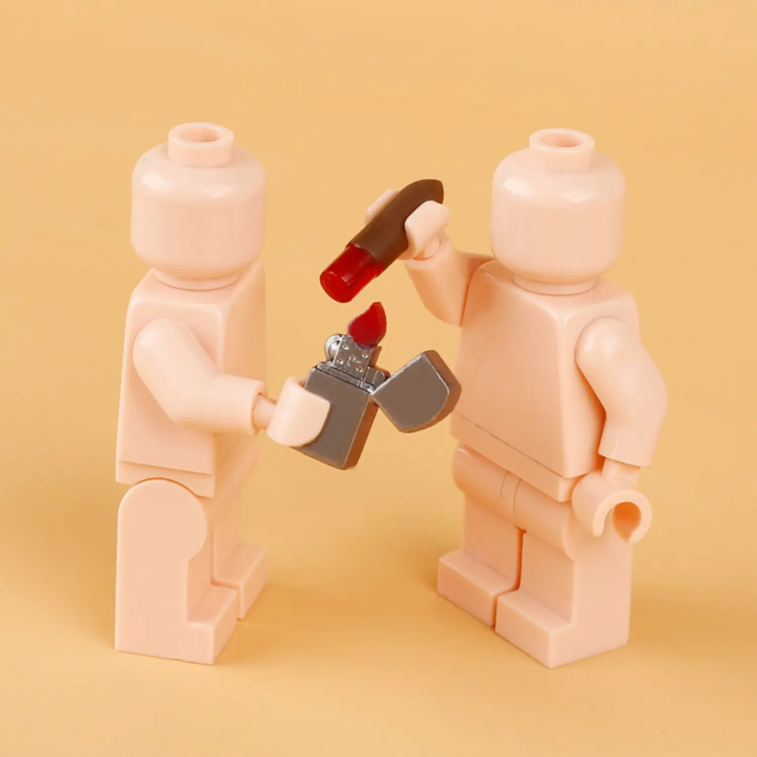 LEGO minfiigures holding cigar and lighter