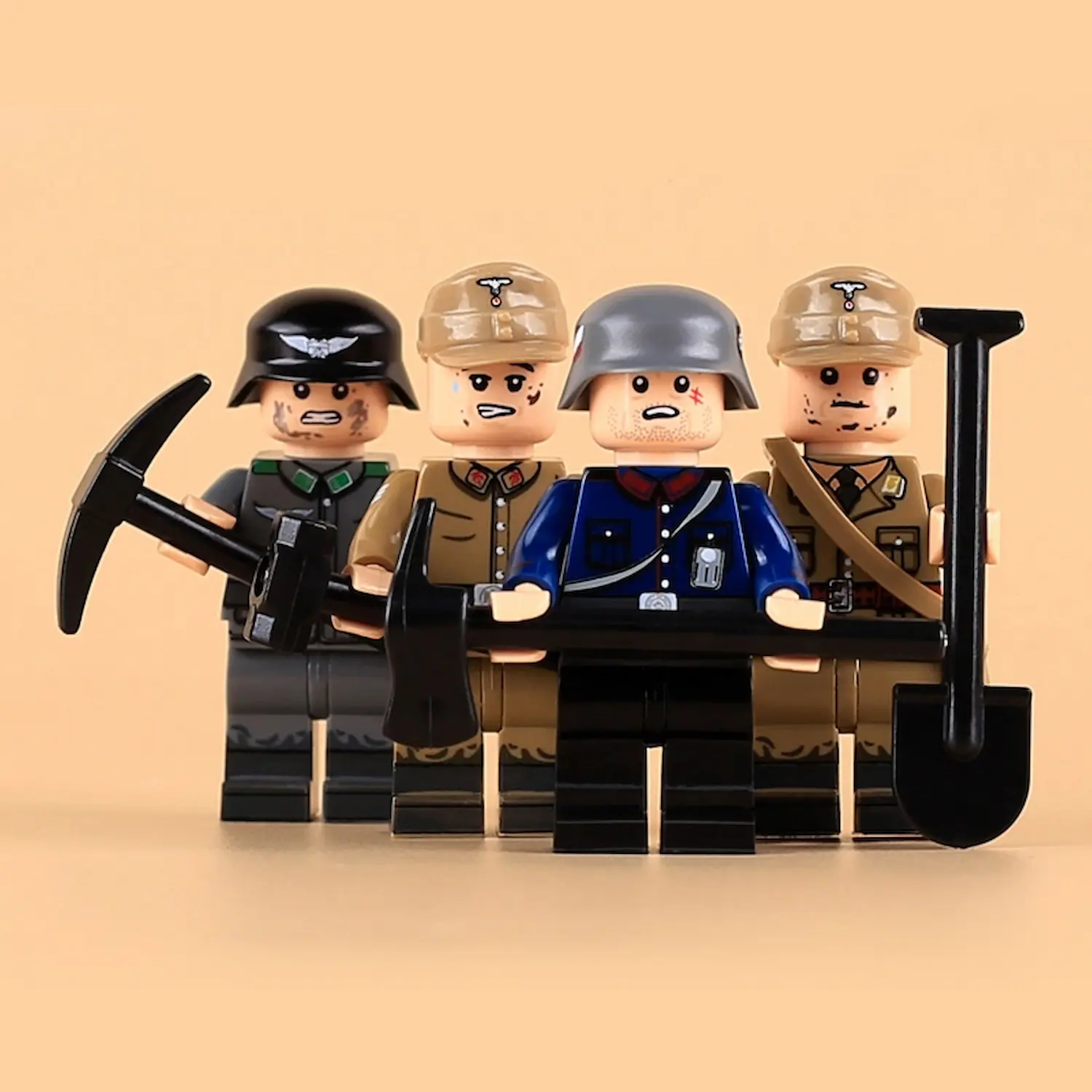 Minifigure - various German auxiliary, engineering, and civil defense organizations from the World War II (LEGO Compatible) various German auxiliary, engineering, and civil defense organizations from the World War II - Custom Printed Brick Block Figure