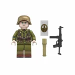 German Afrika Korps soldier Deutsches Afrikakorps (DAK) with MP 40 submachine gun from World War II - Custom Printed Brick Block Figure