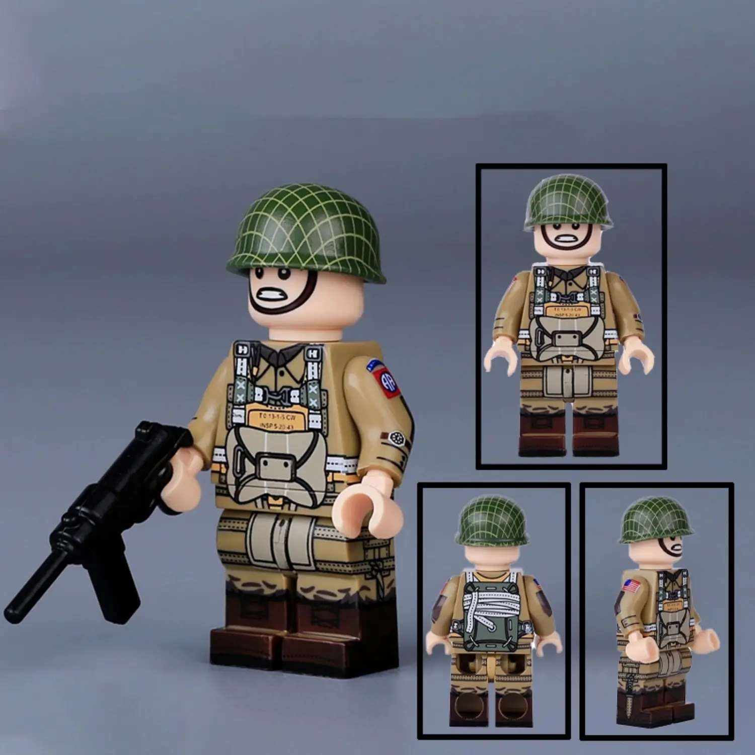 Minifigure – U.S. Army's 82nd Airborne Division paratrooper during World War II (LEGO Compatible) Minifigure – U.S. Army's 82nd Airborne Division paratrooper during World War II (LEGO Compatible)