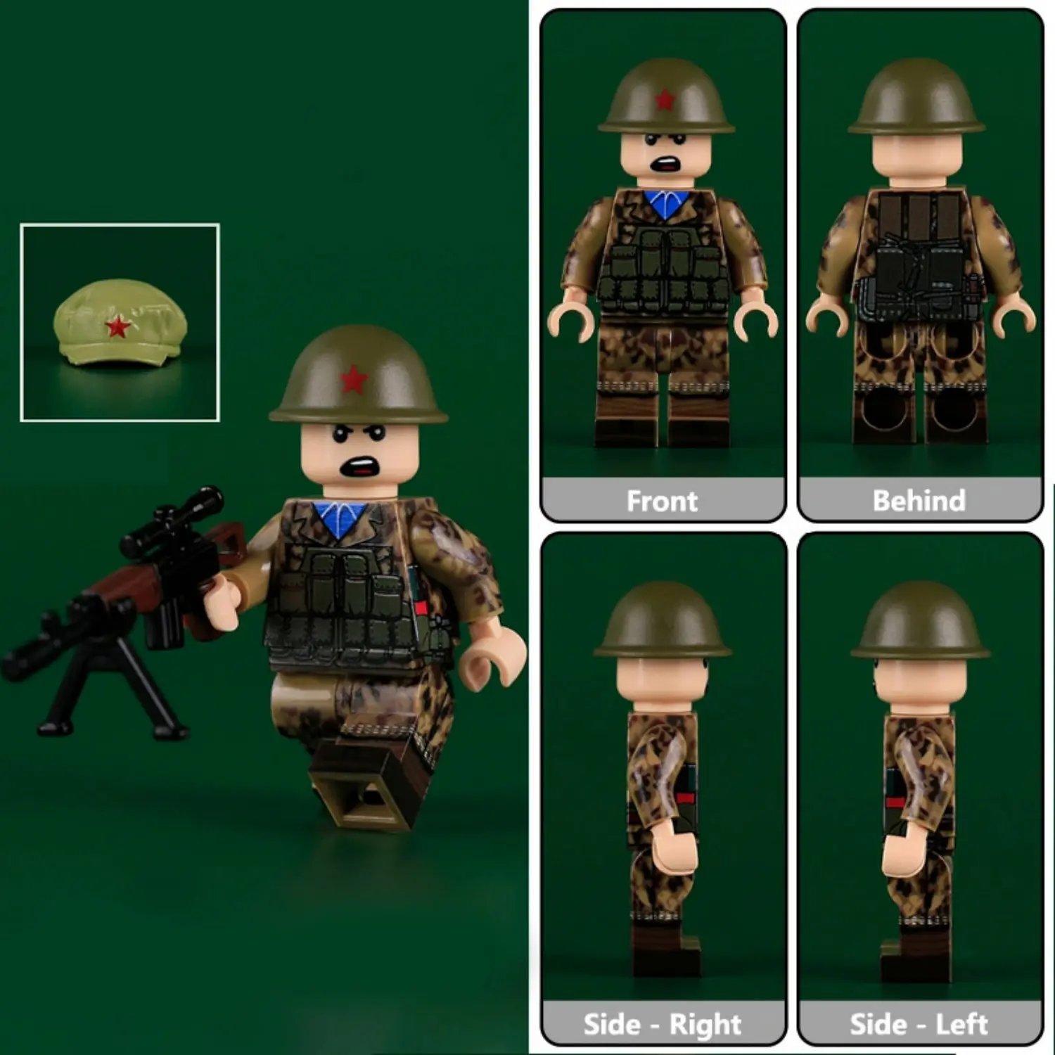 Minifigure – a soldier of the Chinese People's Liberation Army (PLA) from the era of the Sino-Vietnamese War 4 (LEGO Compatible) Minifigure – a soldier of the Chinese People's Liberation Army (PLA) from the era of the Sino-Vietnamese War 4 (LEGO Compatible)