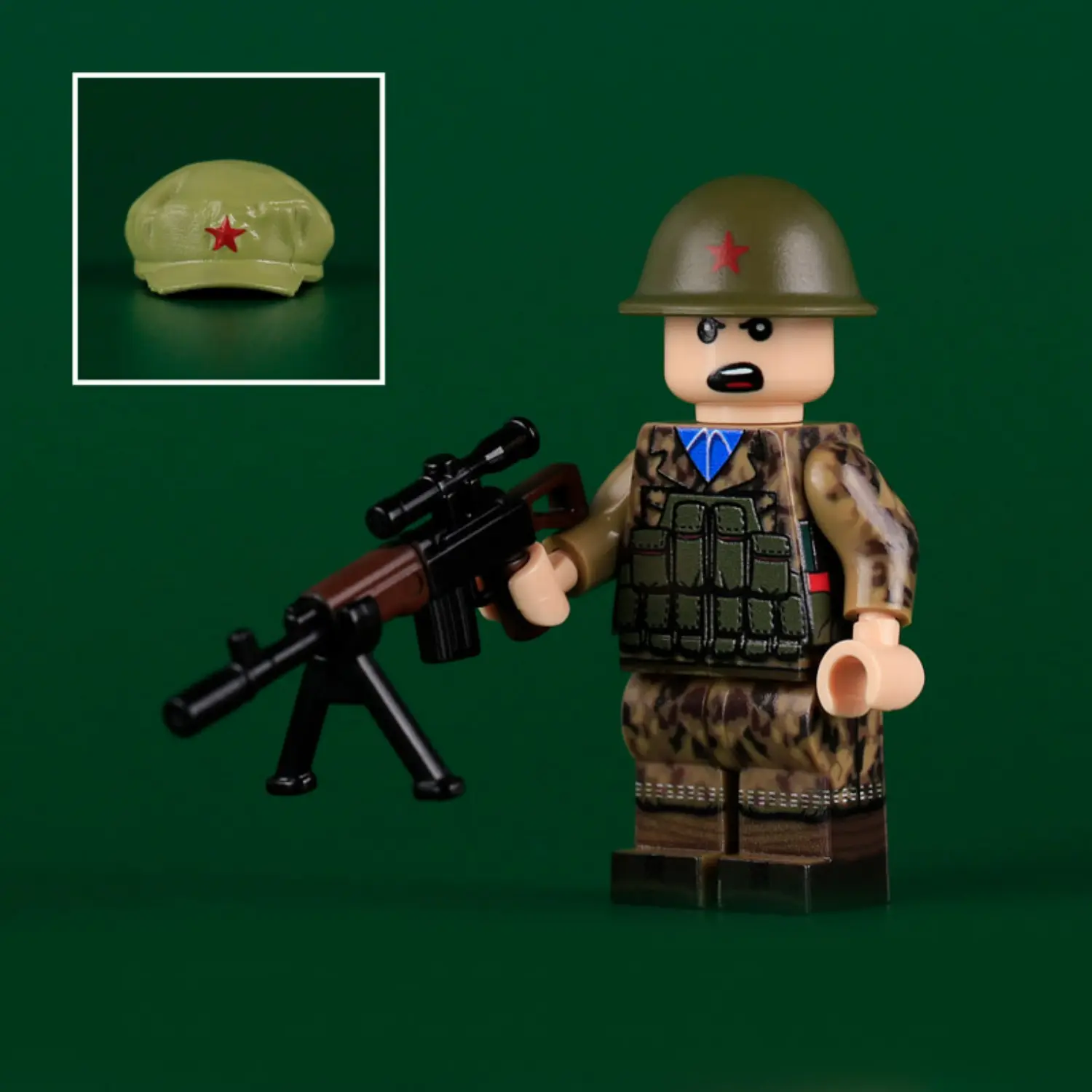 Minifigure – a soldier of the Chinese People's Liberation Army (PLA) from the era of the Sino-Vietnamese War 4 (LEGO Compatible) Minifigure – a soldier of the Chinese People's Liberation Army (PLA) from the era of the Sino-Vietnamese War 4 (LEGO Compatible)