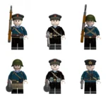six Soviet Naval Infantry Black Death from the World War II era - Custom Printed Brick Block Figure