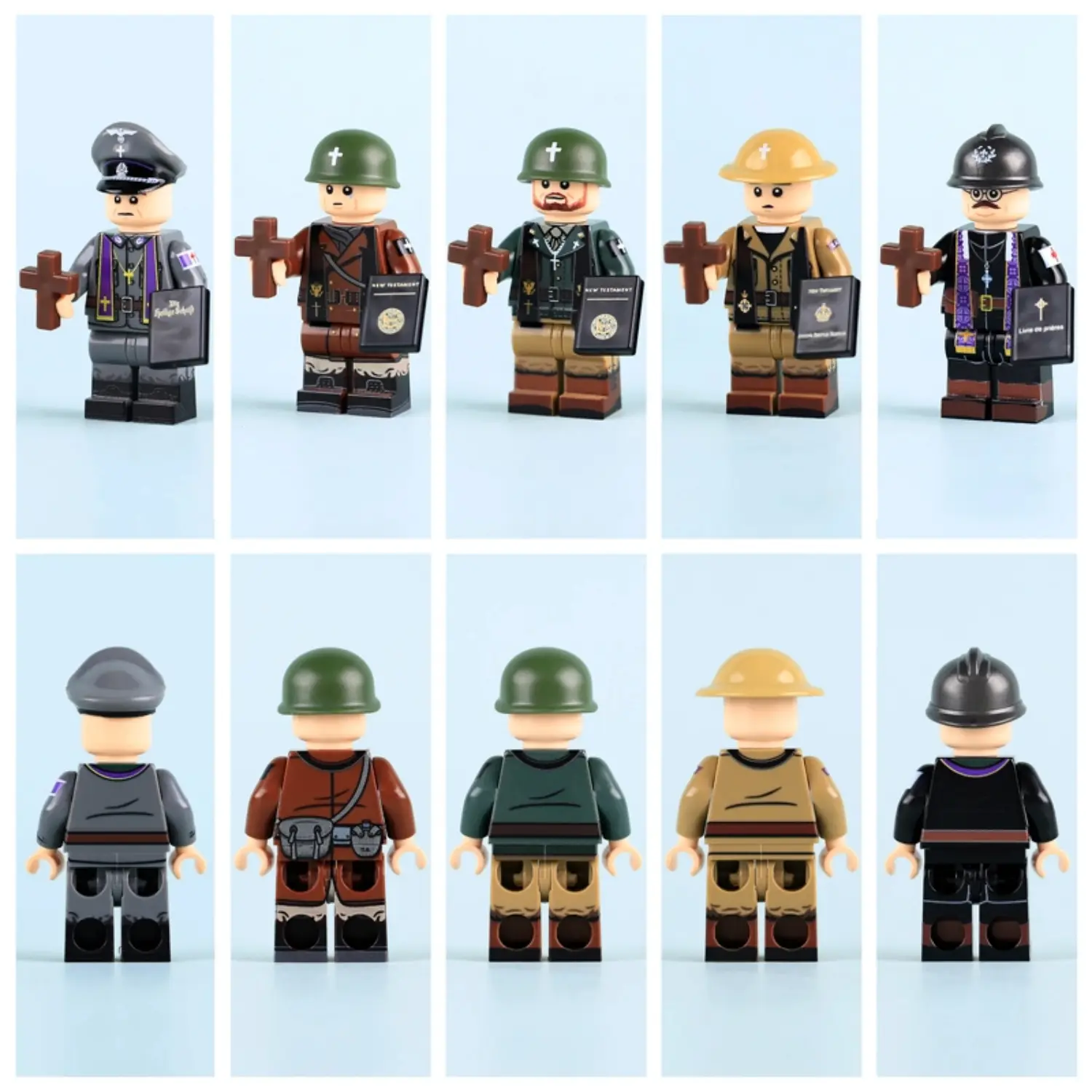 the back of Minifigure – Army Military Chaplains from various nations during the World War II (LEGO Compatible) the back of Minifigure – Army Military Chaplains from various nations during the World War II (LEGO Compatible)