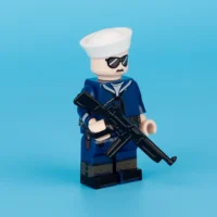 the right side of Minifigure - United States Navy Petty Officer (NCO) from the World War II - LEGO Compatible United States Navy Petty Officer (NCO) from the World War II - Custom Printed Brick Block Figure