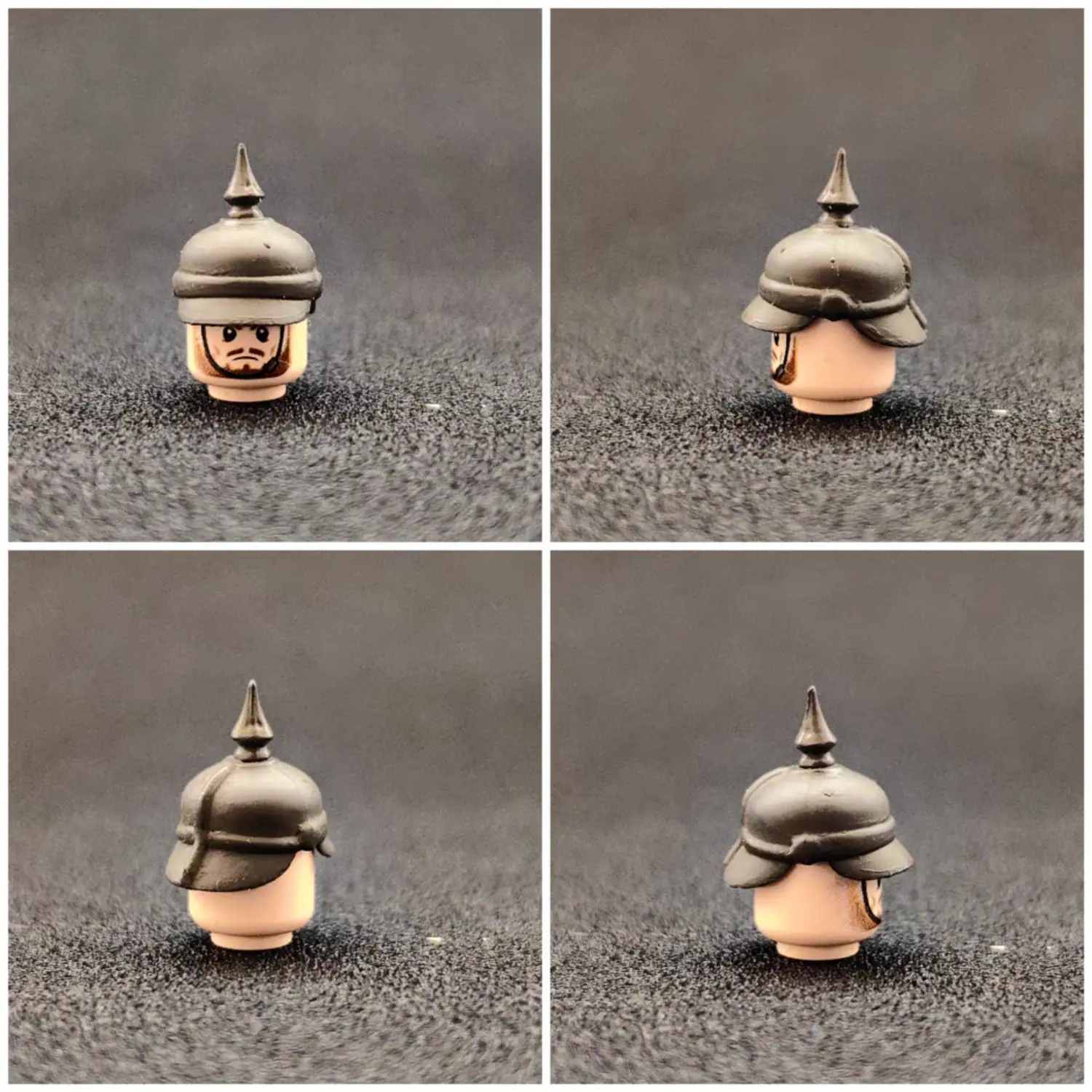 Custom Piece Miniature – German Pickelhaube Spiked Helmet Dark Grey – 3D Print for LEGO minifigure Custom Piece Miniature – German Pickelhaube Spiked Helmet Dark Grey – 3D Print for LEGO minifigure