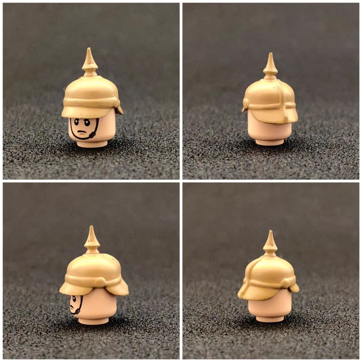 Custom Piece Miniature – German Pickelhaube Spiked Helmet tan or desert sand – 3D Print for LEGO minifigure