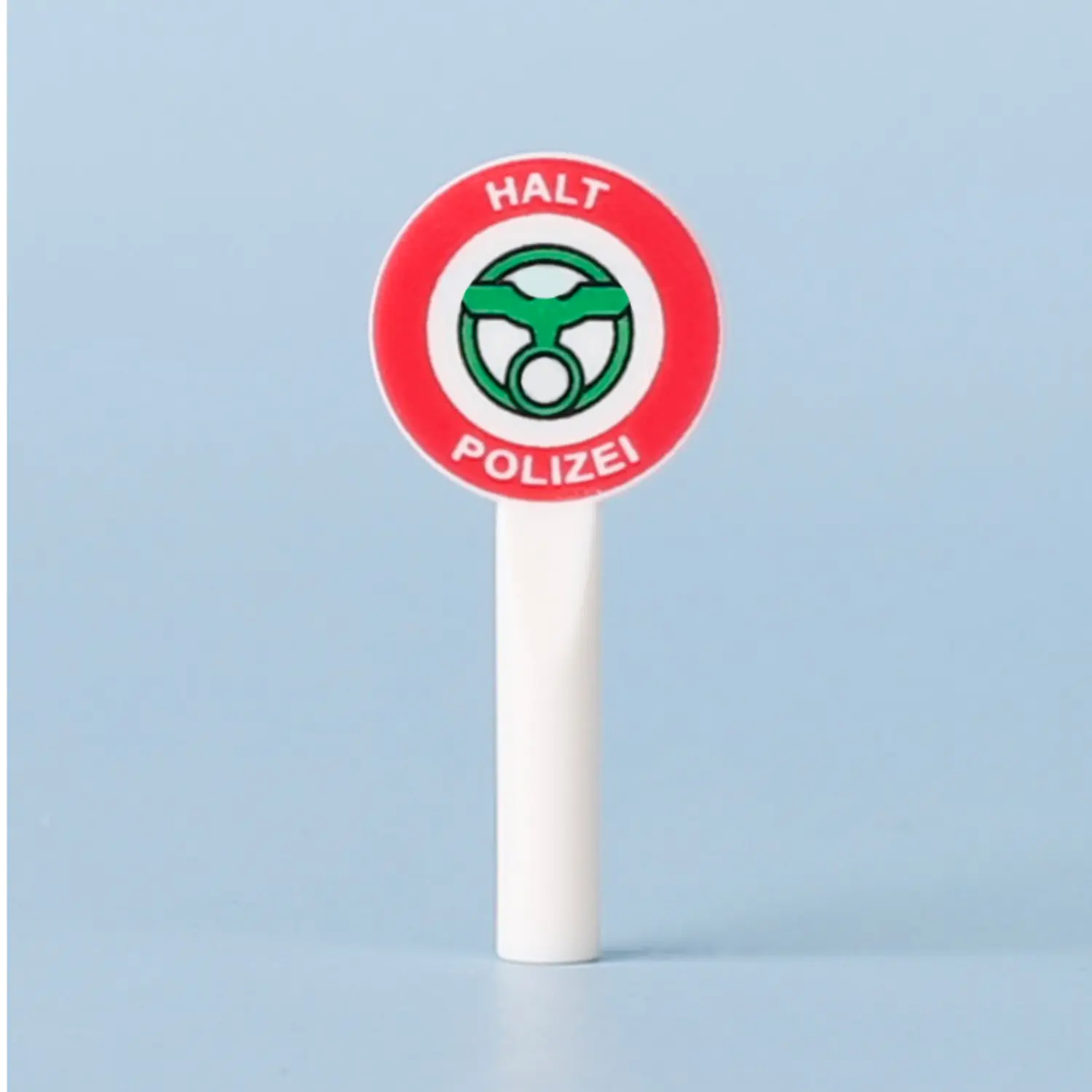 Custom Piece Miniature – German Police traffic Halt Handheld Paddle Signs – 3D Print for LEGO Minifigure