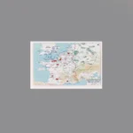 Printed Tile – Allied strategic bombing plan over France and England military map during WWII - Custom 3D Printed Miniature Accessory Parts Pieces for Brick Block Figures
