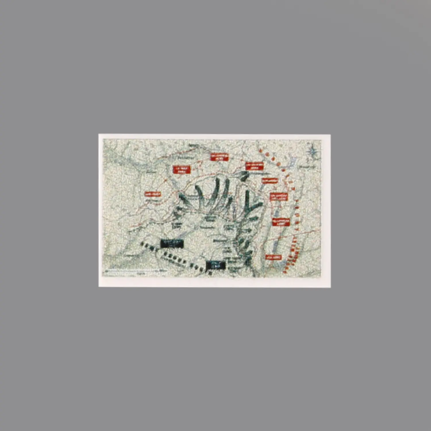 Custom Piece Printed Tile – Battle of Prokhorovka military map – 3D Print for LEGO minifigure