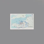 Printed Tile – Operation Neptune map for the Allied Normandy Landings on D-Day, June 6, 1944 - Custom 3D Printed Miniature Accessory Parts Pieces for Brick Block Figures