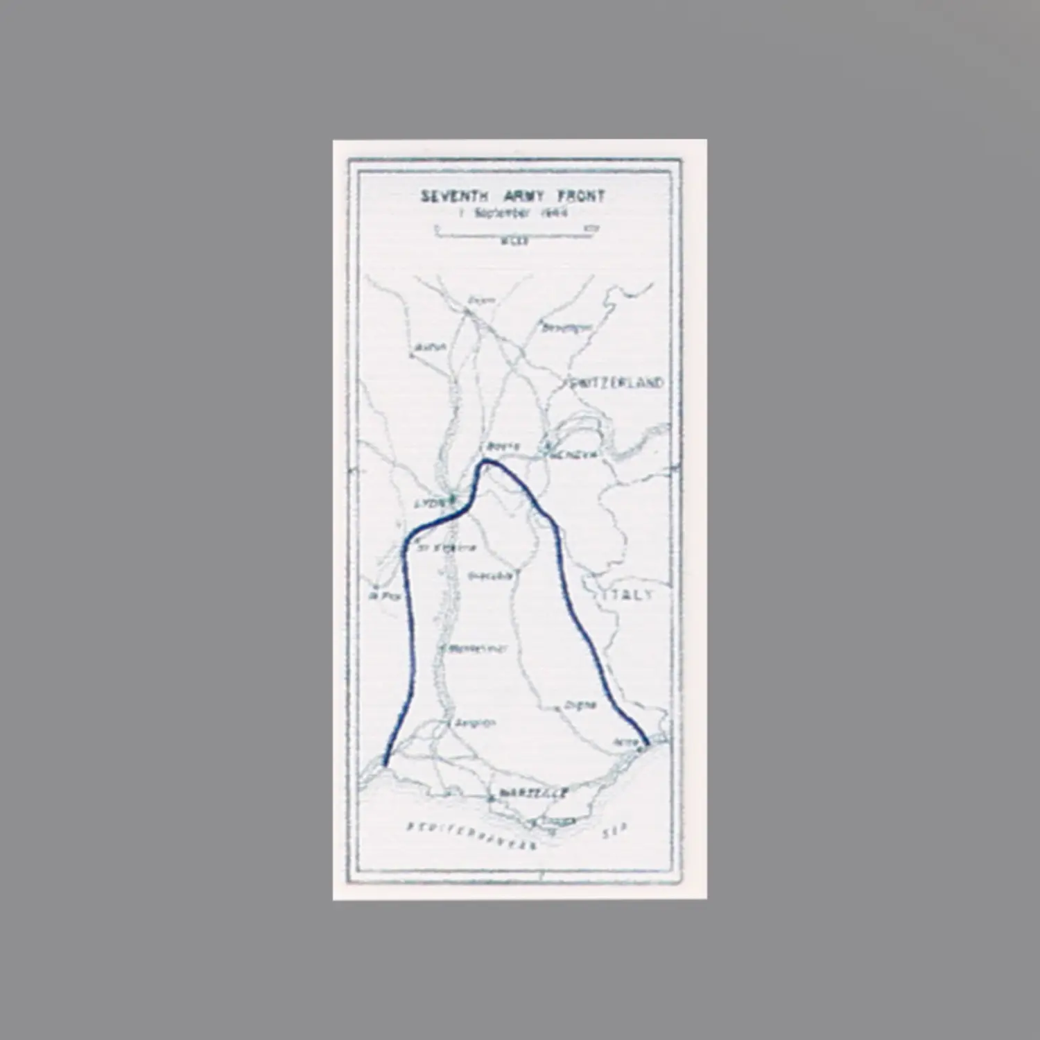 Custom Piece Printed Tile – U.S. Seventh Army's front line in Southern France as of September 1, 1944 military map – 3D Print for LEGO minifigure Custom Piece Printed Tile – U.S. Seventh Army's front line in Southern France as of September 1, 1944 military map – 3D Print for LEGO minifigure