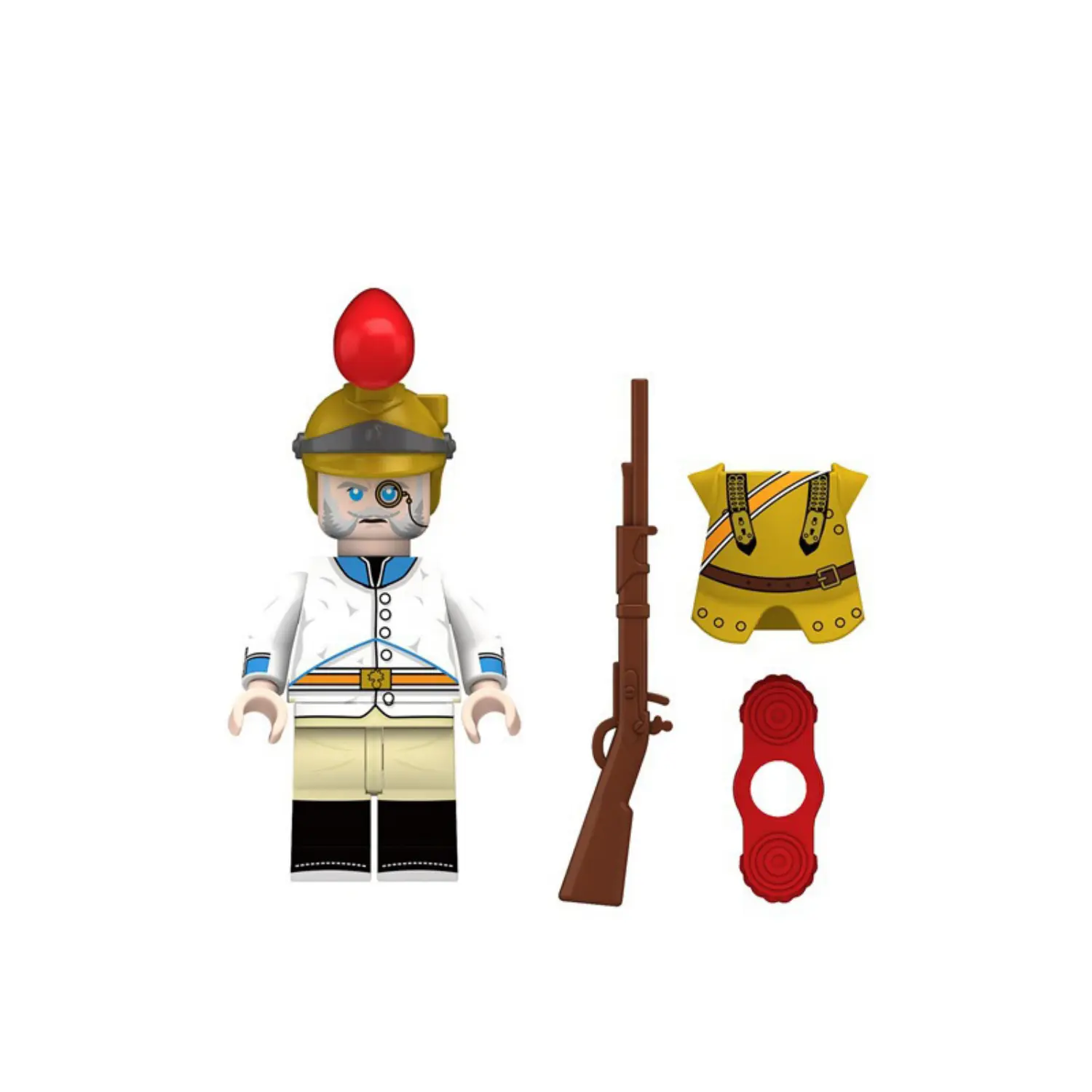 Minifigure - French Carabinier-à-Cheval a member of the elite heavy cavalry of the French Army during the later years of the Napoleonic Wars (LEGO Compatible)