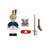 French Cuirassier a soldier belonging to the heavy cavalry regiments of the Napoleonic Wars - Custom Printed Brick Block Figure