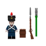 French Foot Artillery Gunner (Cannoneer) from the Napoleonic Wars - Custom Printed Brick Block Figure