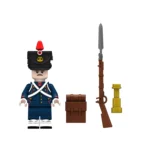 French Foot Artillery Officer Spotter from the Napoleonic Wars - Custom Printed Brick Block Figure