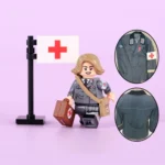 German Red Cross Nurse (DRK-Schwester or Helferin) serving during World War II - Custom Printed Brick Block Figure