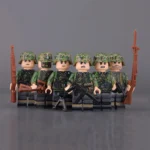 German Waffen-SS Infantry Squad wearing the iconic “Spring Oak Leaf” Camouflage from World War II - Custom Printed Brick Block Figure