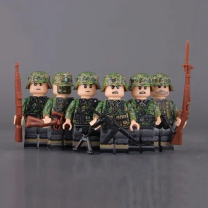 Minifigure - German Waffen-SS Infantry Squad wearing the iconic "Spring Oak Leaf" Camouflage from World War II (LEGO Compatible) Minifigure - German Waffen-SS Infantry Squad wearing the iconic "Spring Oak Leaf" Camouflage from World War II (LEGO Compatible)
