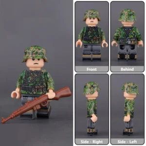 Minifigure - German Waffen-SS Infantryman equipped for late-war combat from World War II (LEGO Compatible) Minifigure - German Waffen-SS Infantryman equipped for late-war combat from World War II (LEGO Compatible)