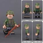 German Waffen-SS Machine Gun Assistant from World War II - Custom Printed Brick Block Figure