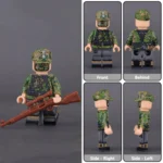 German Waffen-SS Sniper (Scharfschütze) trained in marksmanship and concealment from World War II - Custom Printed Brick Block Figure