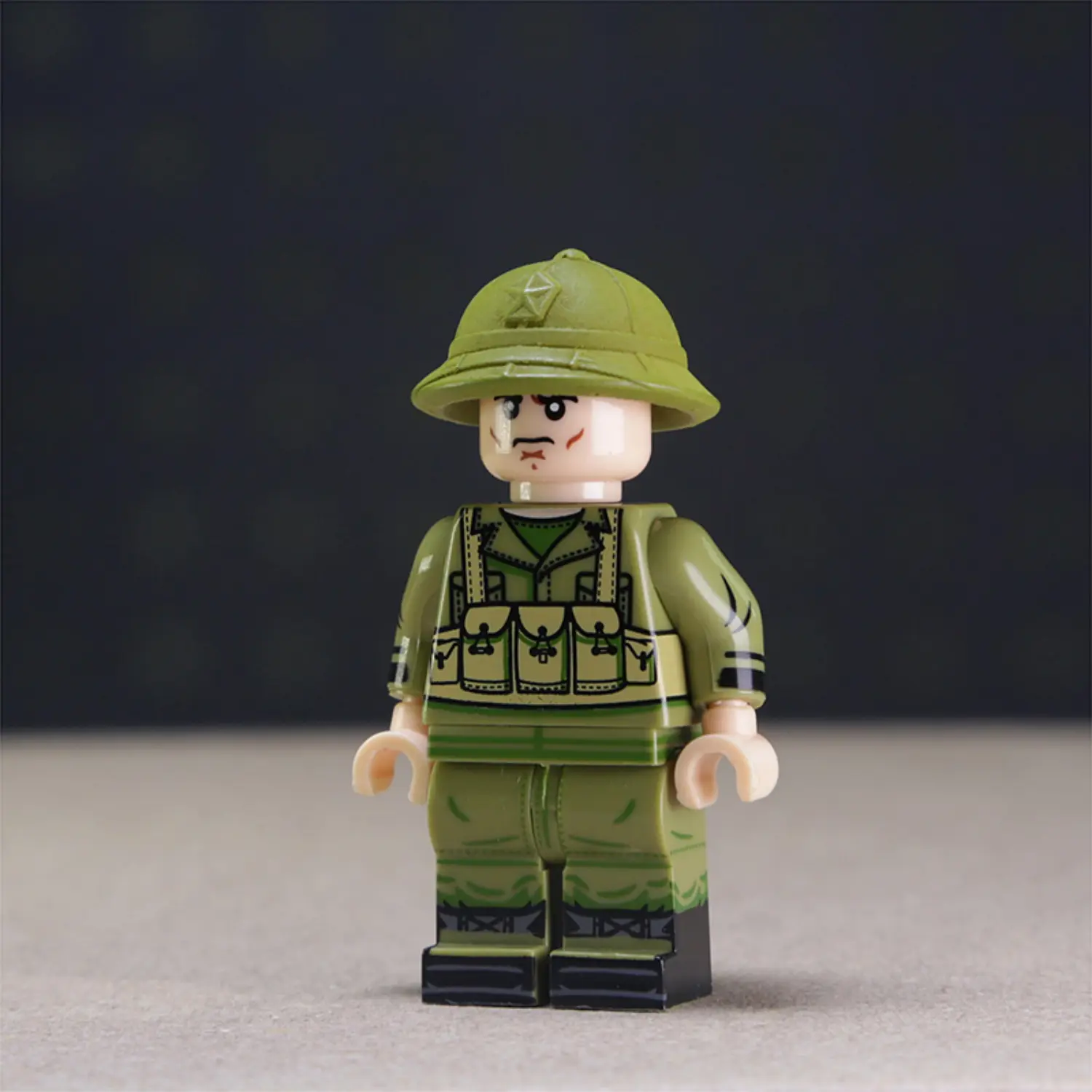 Minifigure - North Vietnamese Army (NVA) soldier from the Vietnam War (LEGO Compatible) North Vietnamese Army (NVA) soldier from the Vietnam War - Custom Printed Brick Block Figure