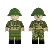 Minifigure - Vietnamese soldiers from the Vietnam War (LEGO Compatible) in white backgournd Minifigure - Vietnamese soldiers from the Vietnam War (LEGO Compatible) in white backgournd