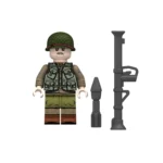 U.S. Army Ranger Anti-Tank Gunner equipped for the D-Day invasion of Normandy from World War II - Custom Printed Brick Block Figure
