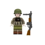 U.S. Army Ranger Automatic Rifleman equipped for the D-Day invasion of Normandy from World War II - Custom Printed Brick Block Figure
