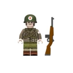 U.S. Army Ranger Combat Medic equipped for the D-Day invasion of Normandy from World War II - Custom Printed Brick Block Figure
